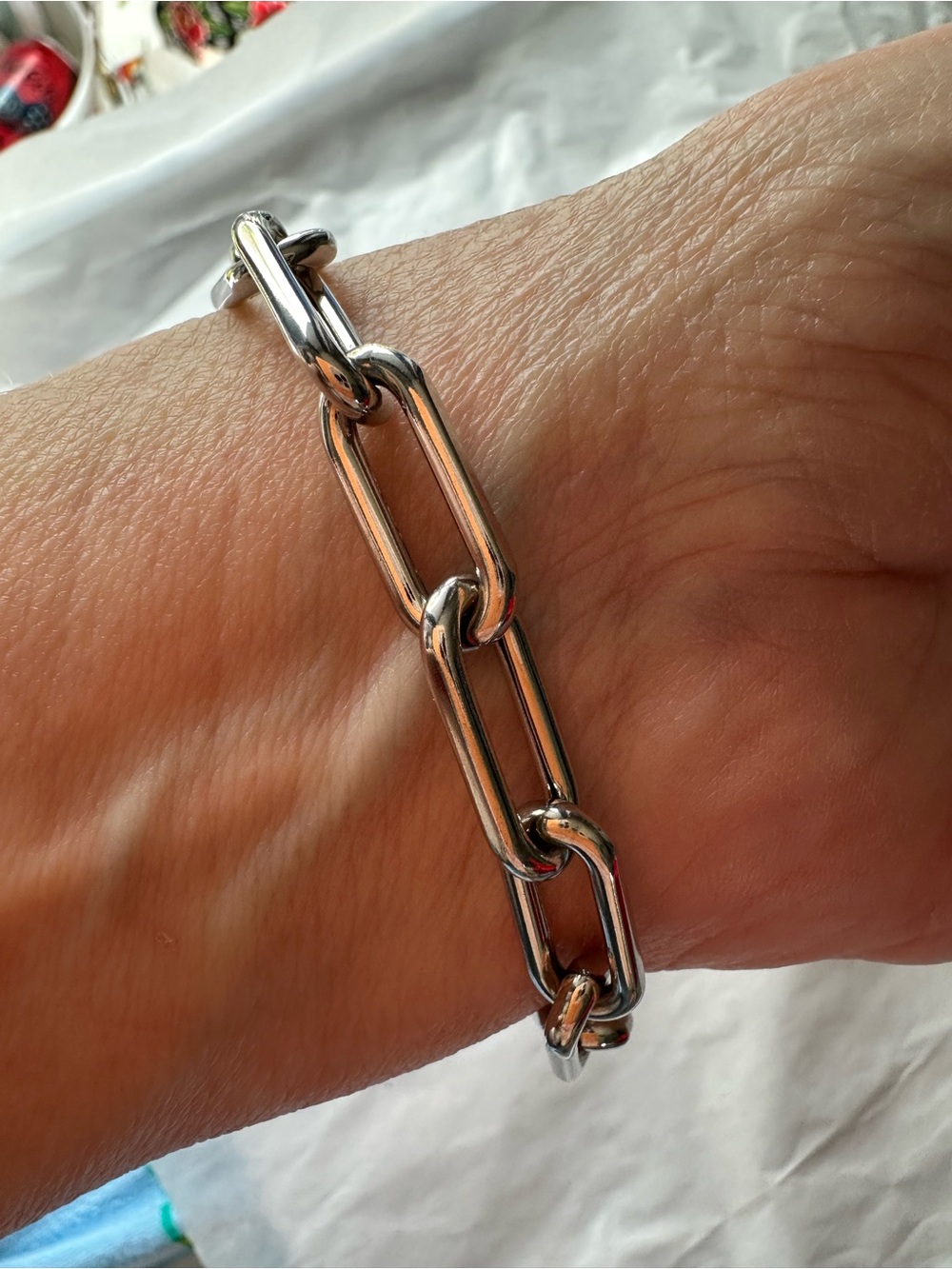 Silver Link Chain Bracelet - Women